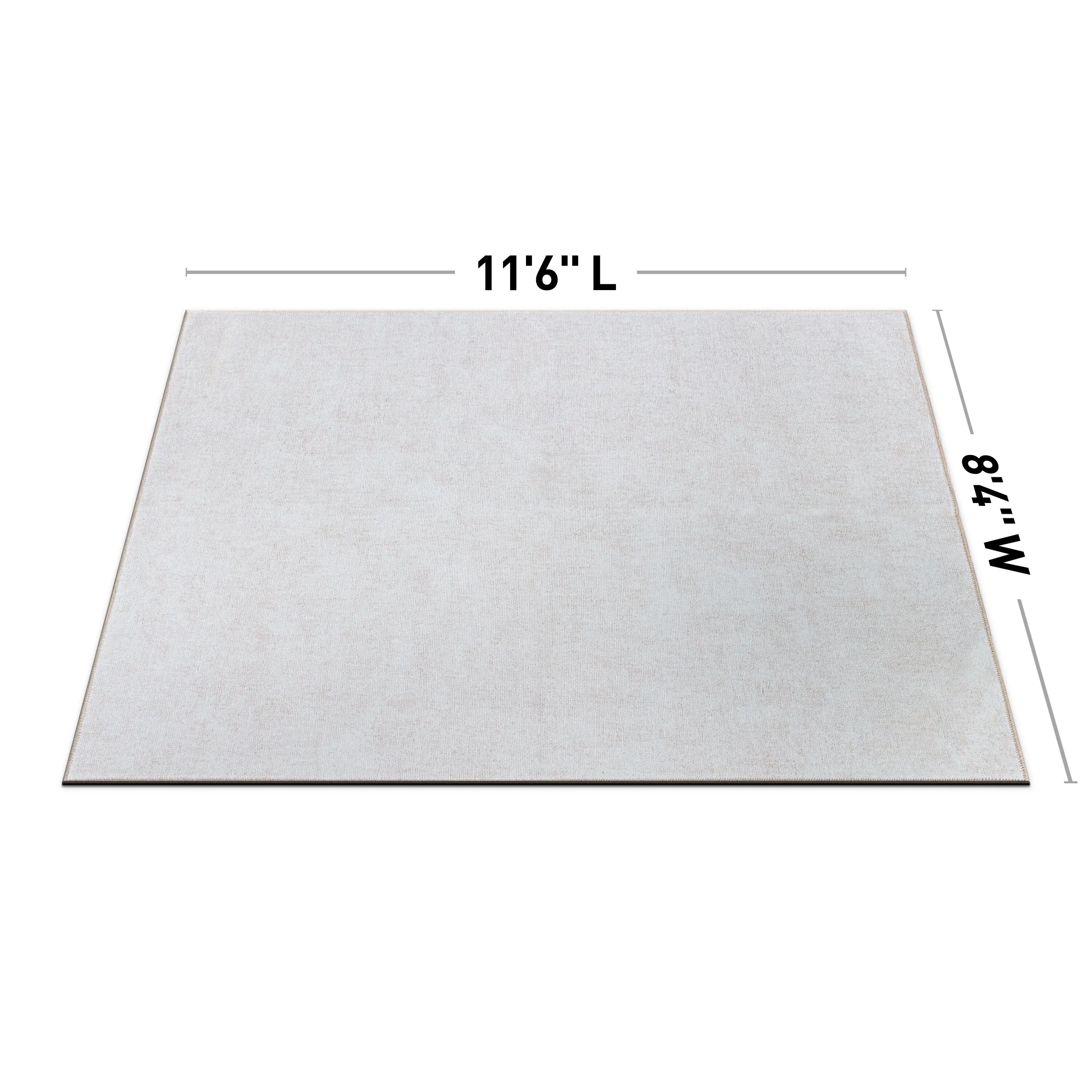 Contemporary Solid Machine Washable Area Rug