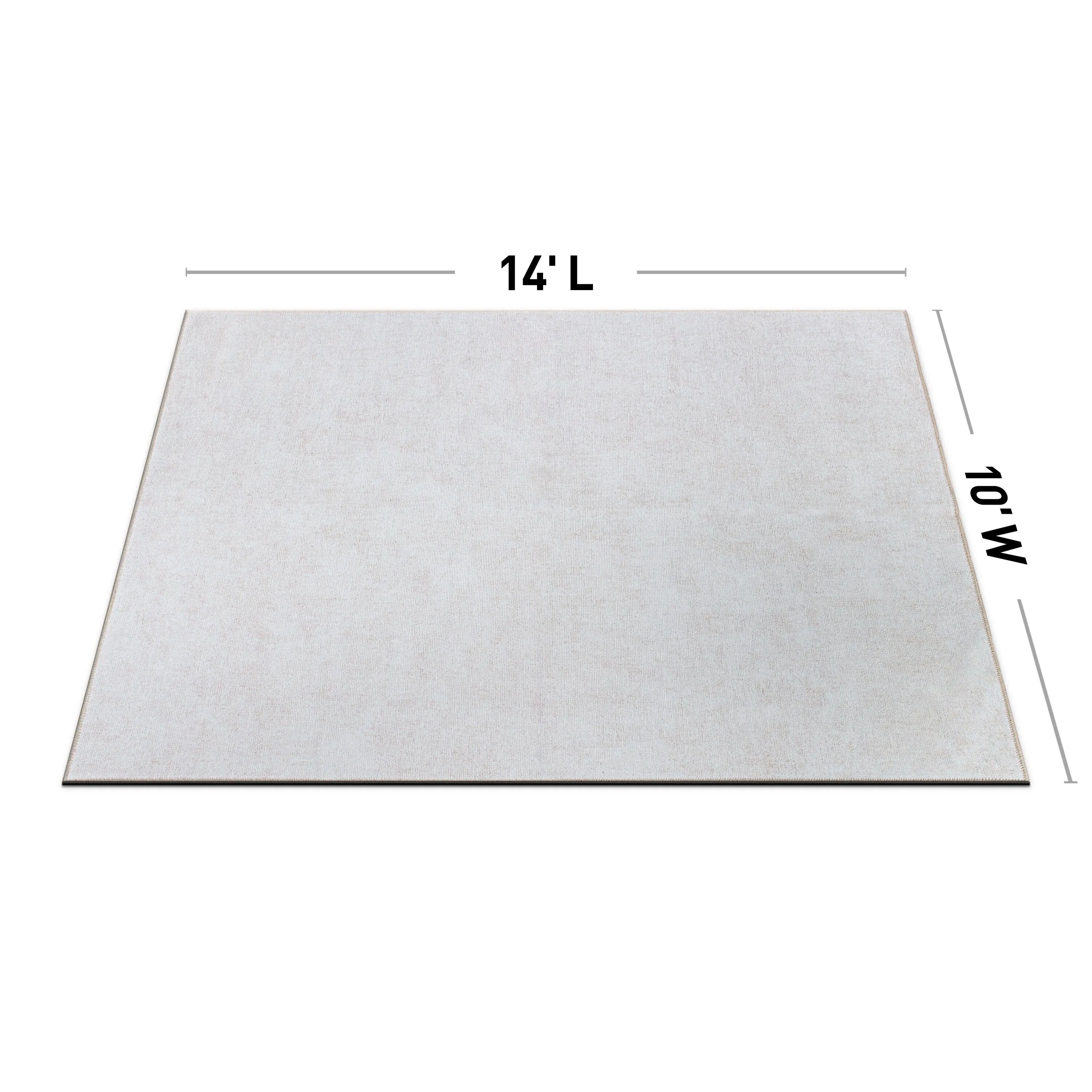 Contemporary Solid Machine Washable Area Rug