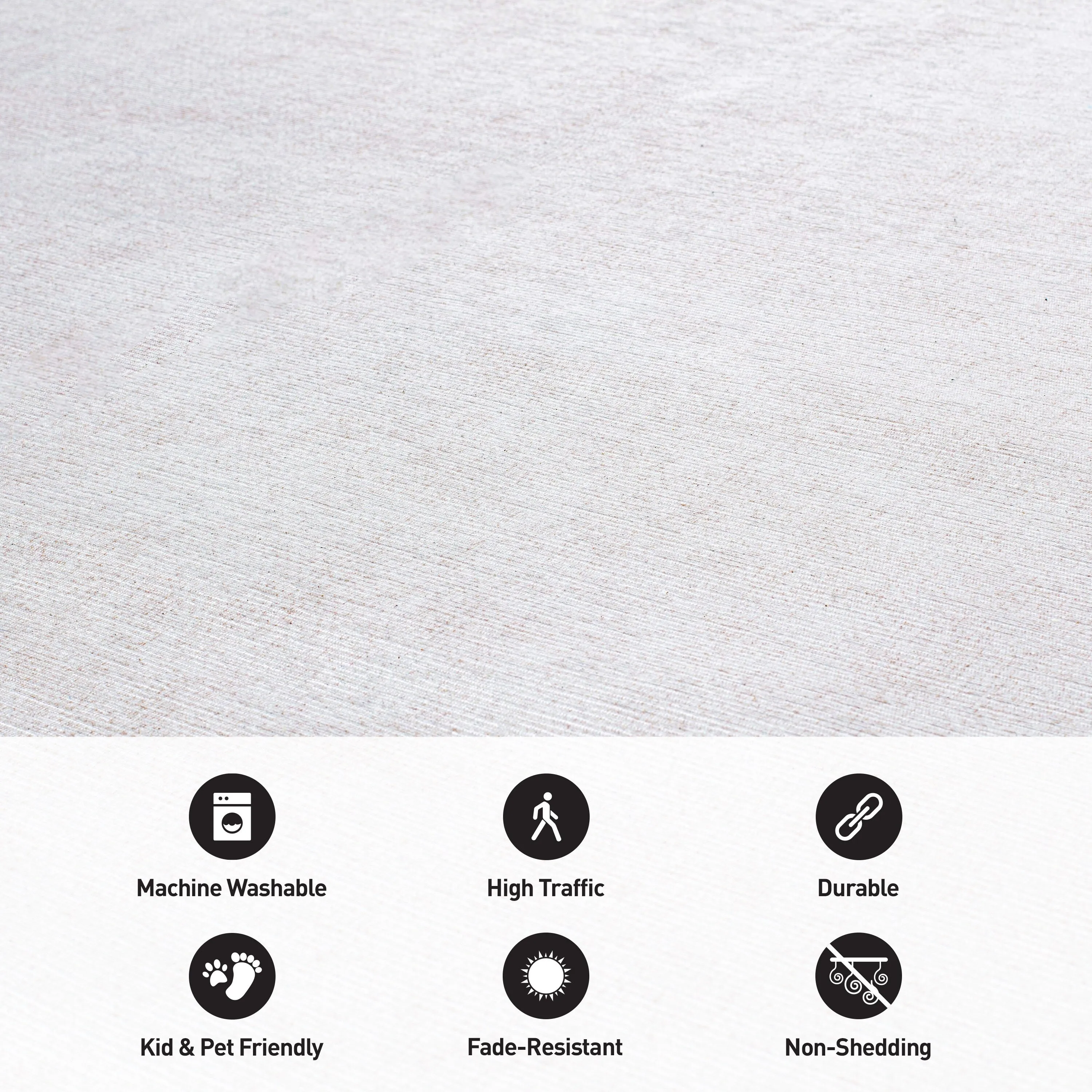 Contemporary Solid Machine Washable Area Rug