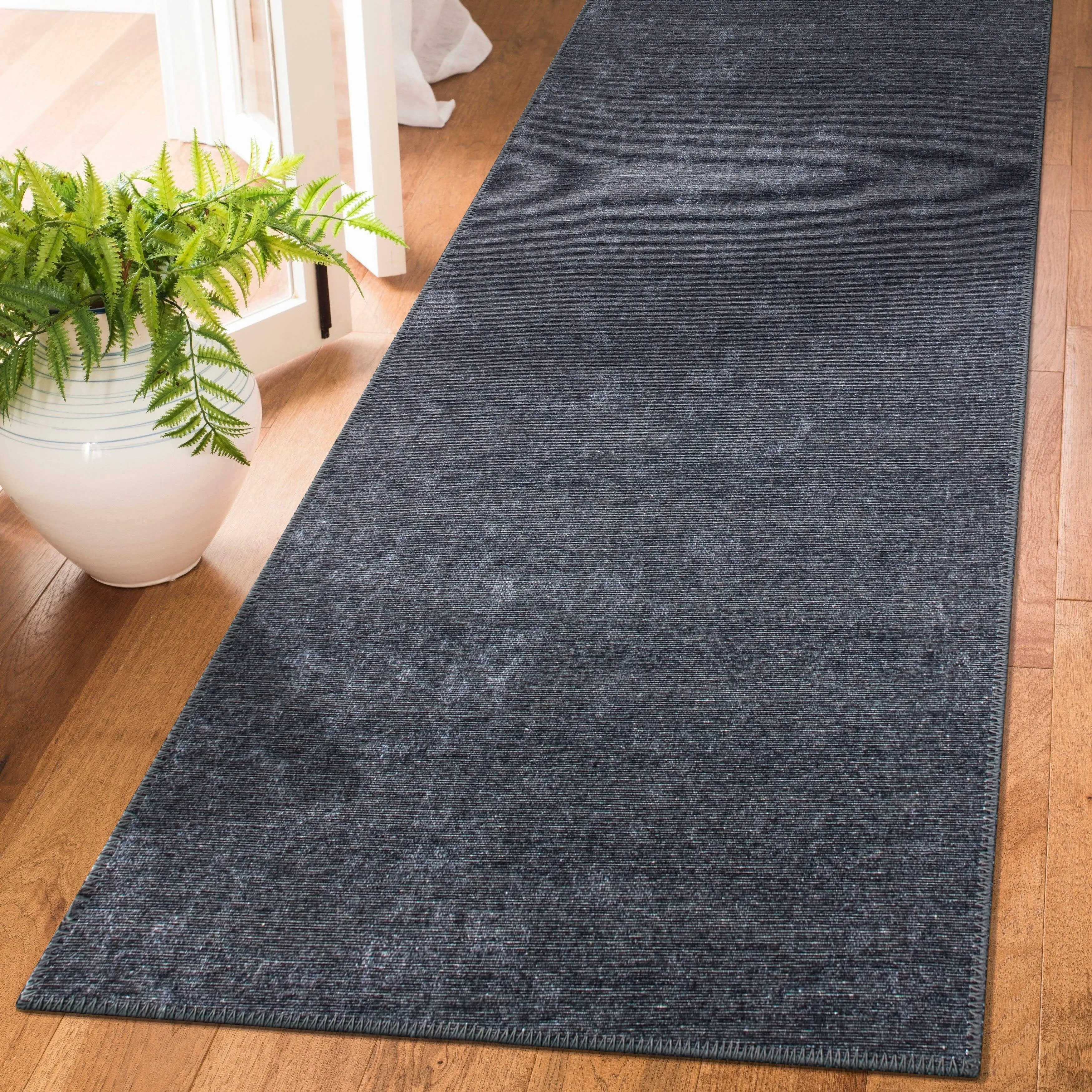 Contemporary Solid Machine Washable Area Rug