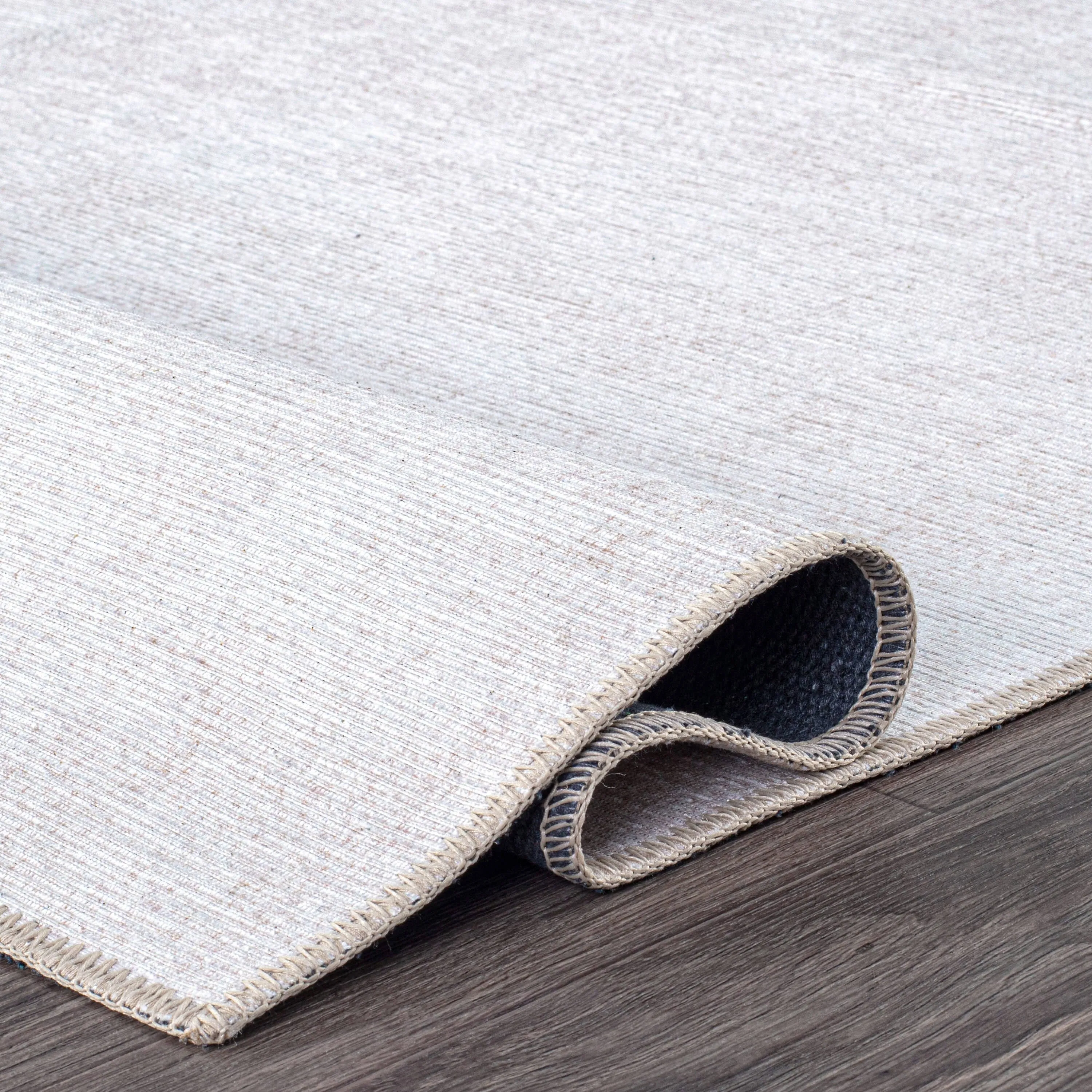 Contemporary Solid Machine Washable Area Rug