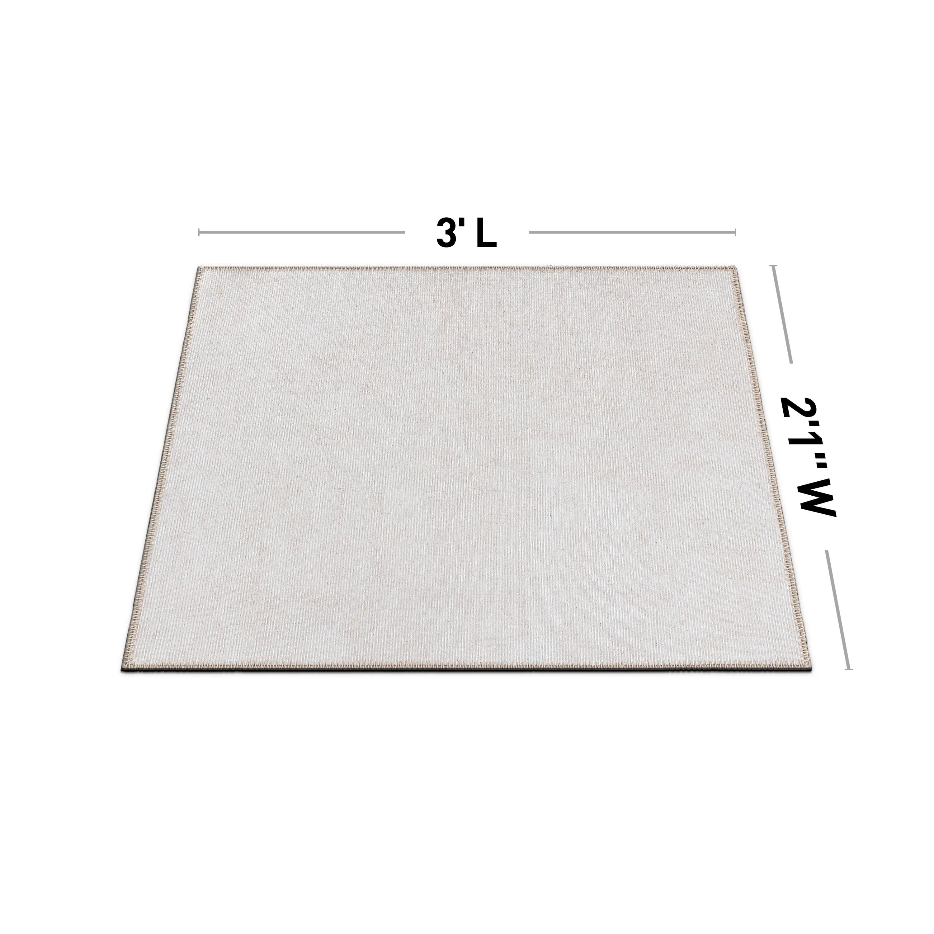 Contemporary Solid Machine Washable Area Rug