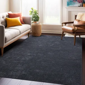 Contemporary Solid Machine Washable Area Rug