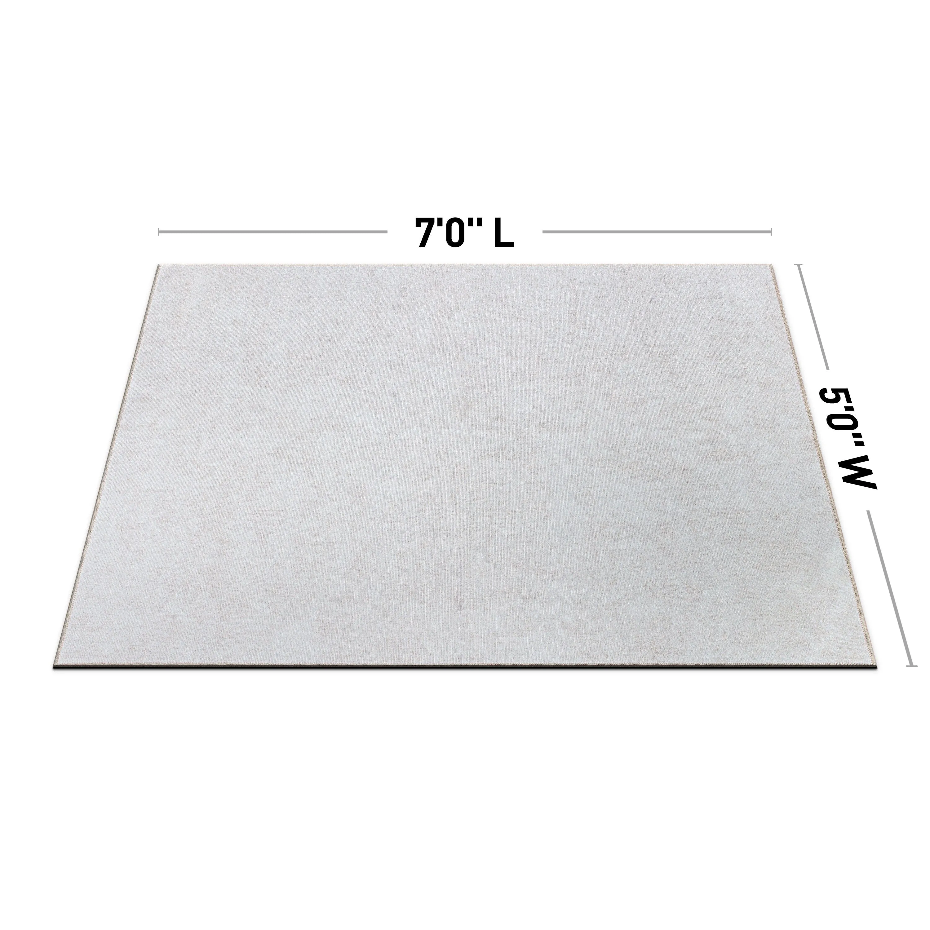Contemporary Solid Machine Washable Area Rug