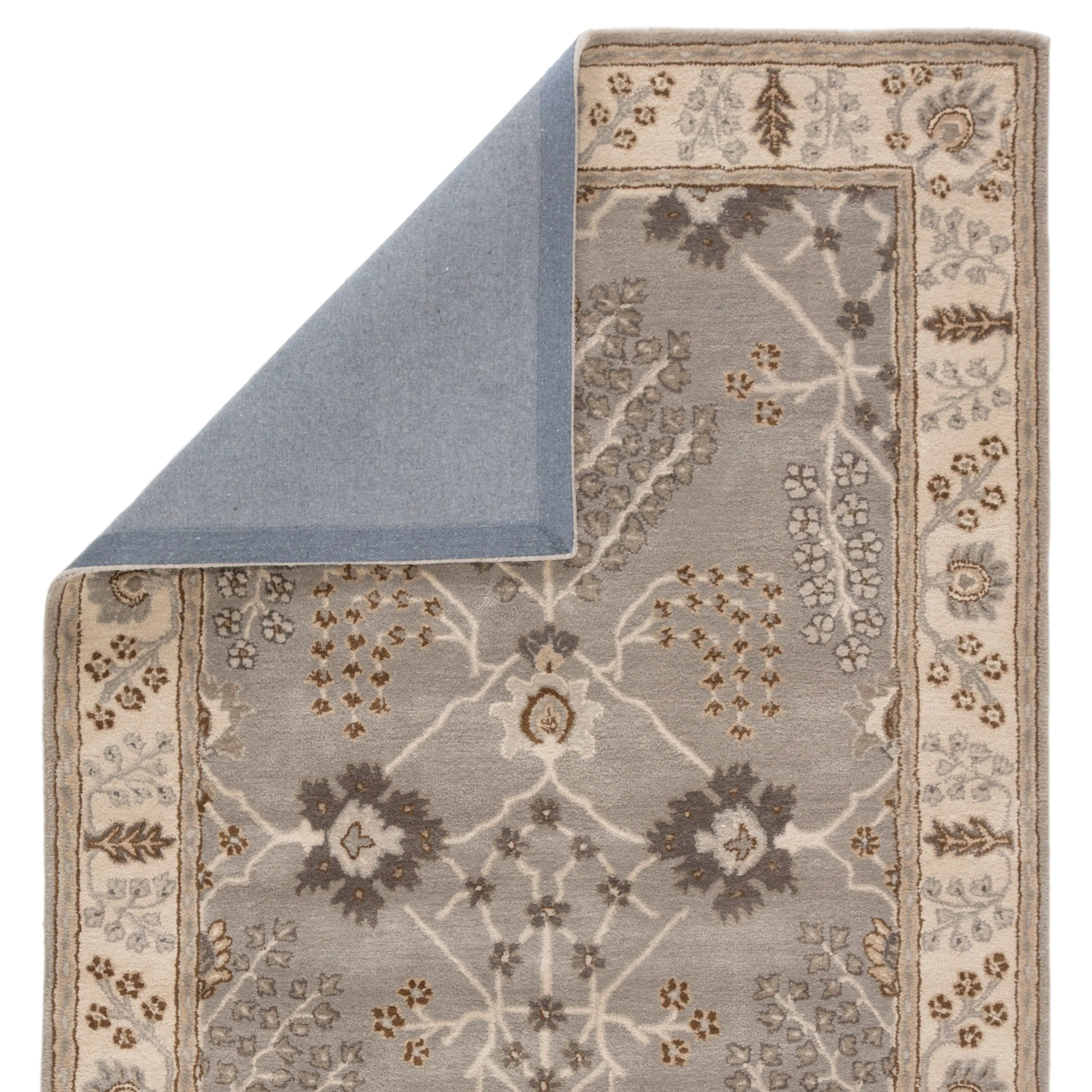 Copper Grove Kesagami Handmade Floral Grey/ Beige area Rug