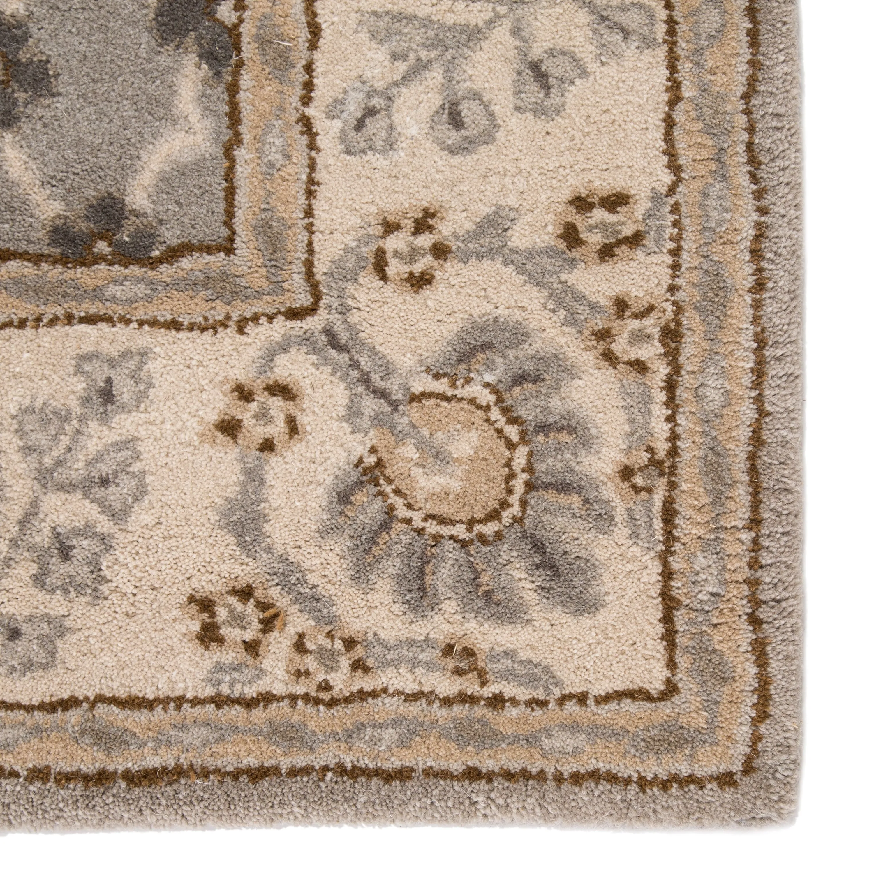 Copper Grove Kesagami Handmade Floral Grey/ Beige area Rug
