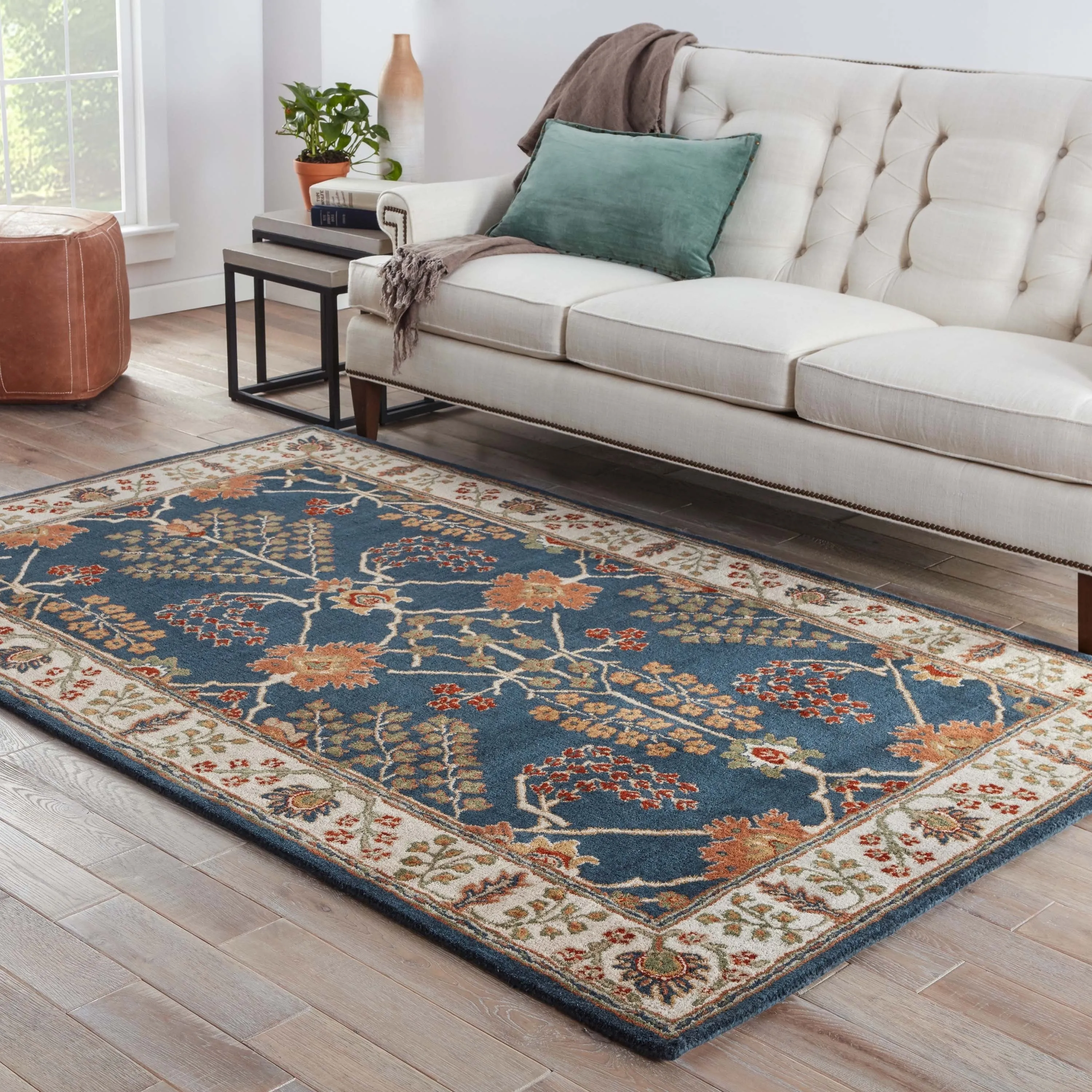 Copper Grove Kesagami Handmade Floral Grey/ Beige area Rug
