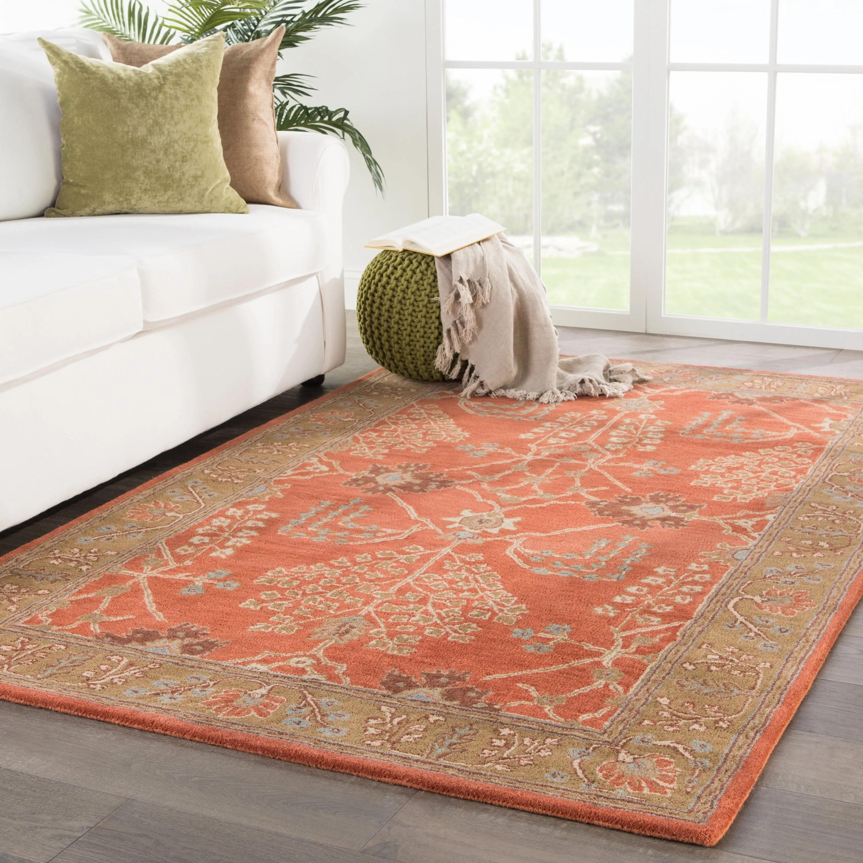 Copper Grove Kesagami Handmade Floral Grey/ Beige area Rug