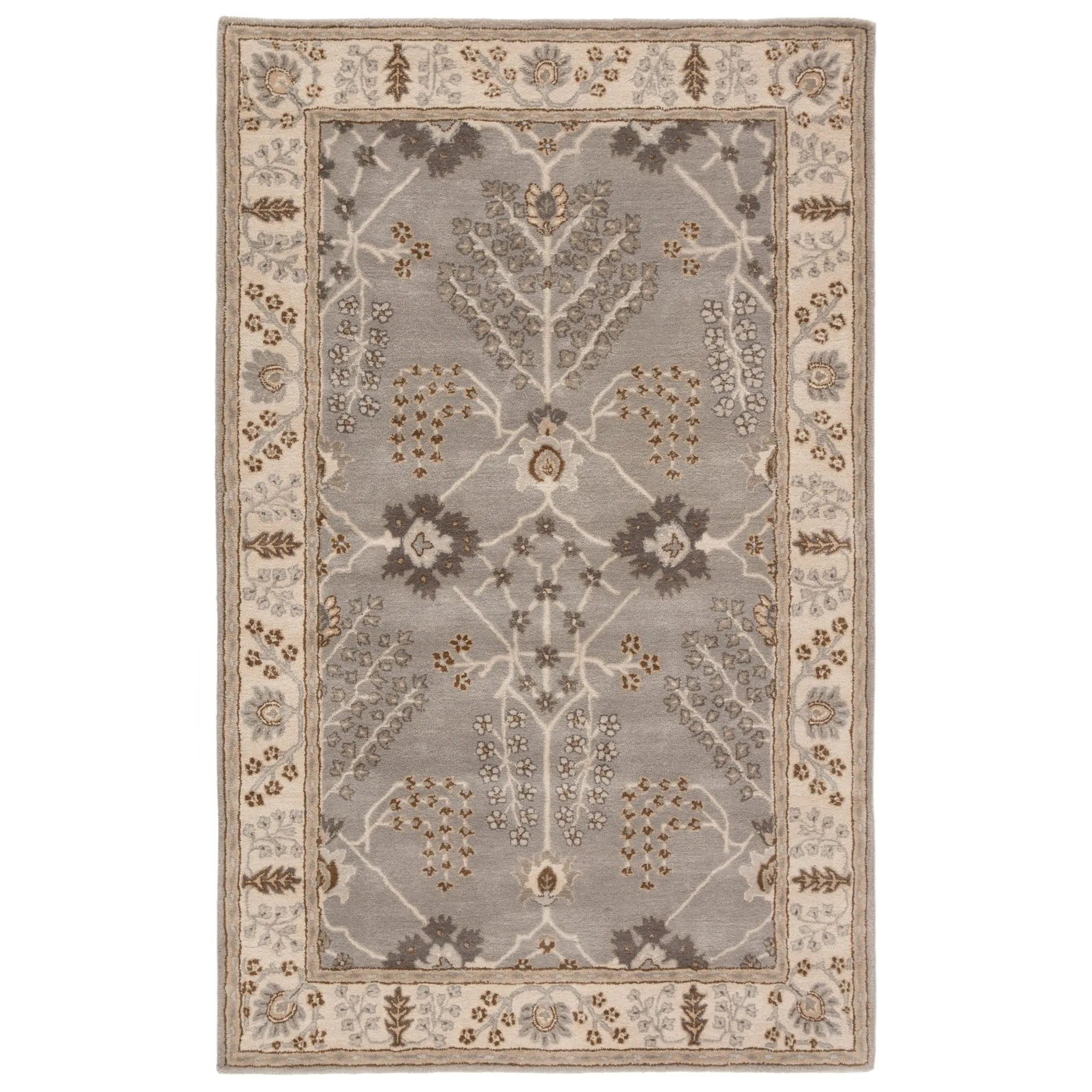 Copper Grove Kesagami Handmade Floral Grey/ Beige area Rug