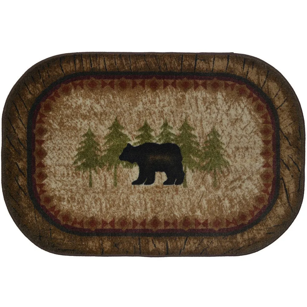 Cozy Cabin Birch Bear Washable Accent Rug