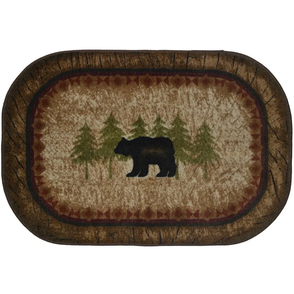 Cozy Cabin Birch Bear Washable Accent Rug