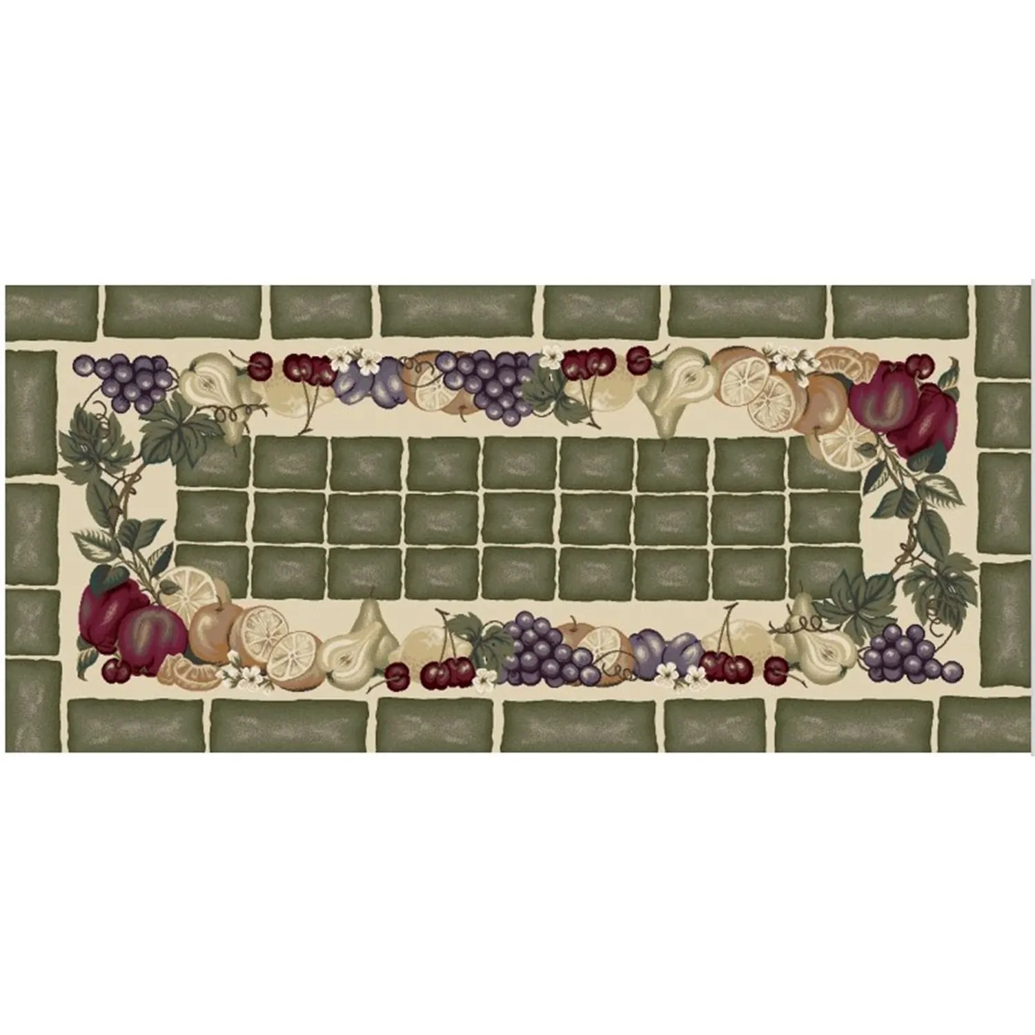 Cozy Cabin Fruitful Harvest Nylon Washable Accent Rug