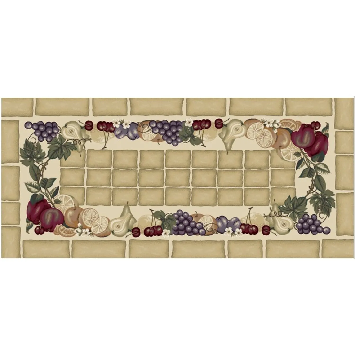 Cozy Cabin Fruitful Harvest Nylon Washable Accent Rug