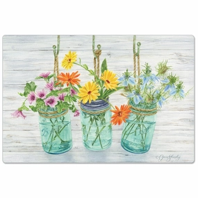 Decorative Anti-Fatigue Memory Foam Mats 30 x 20 - FLOWERING HERBS - 30 x 20