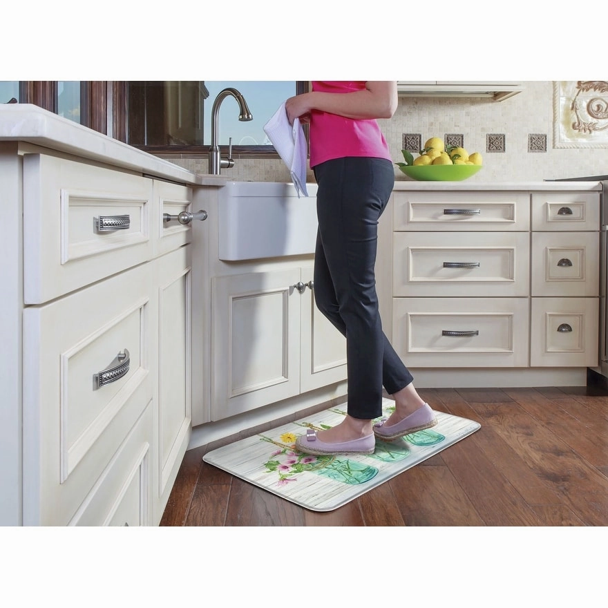 Decorative Anti-Fatigue Memory Foam Mats 30 x 20 - FLOWERING HERBS - 30 x 20