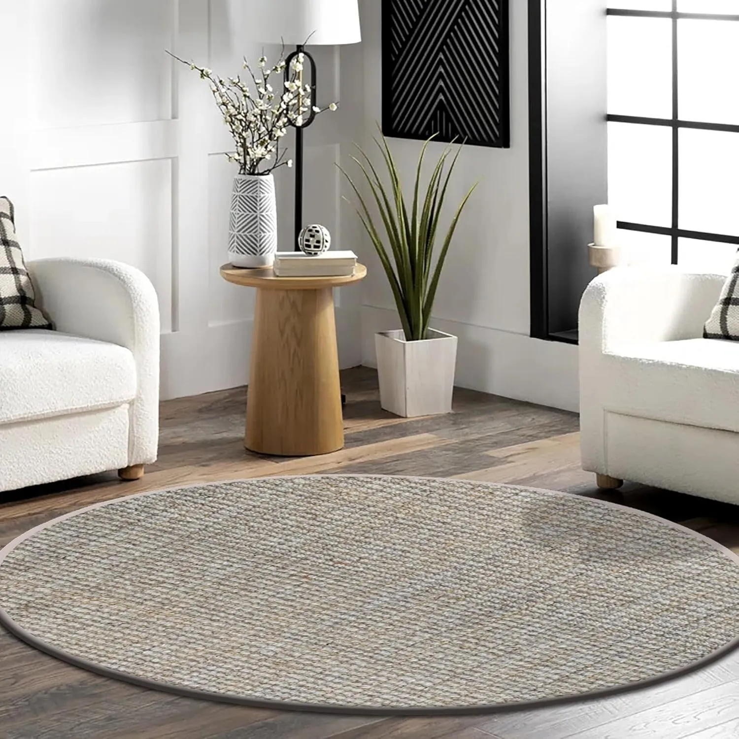 Delara Premium Handwoven Natural Fiber Area Rug. 60% Wool 40% Jute excellent choice in high-traffic areas such as Living rooms