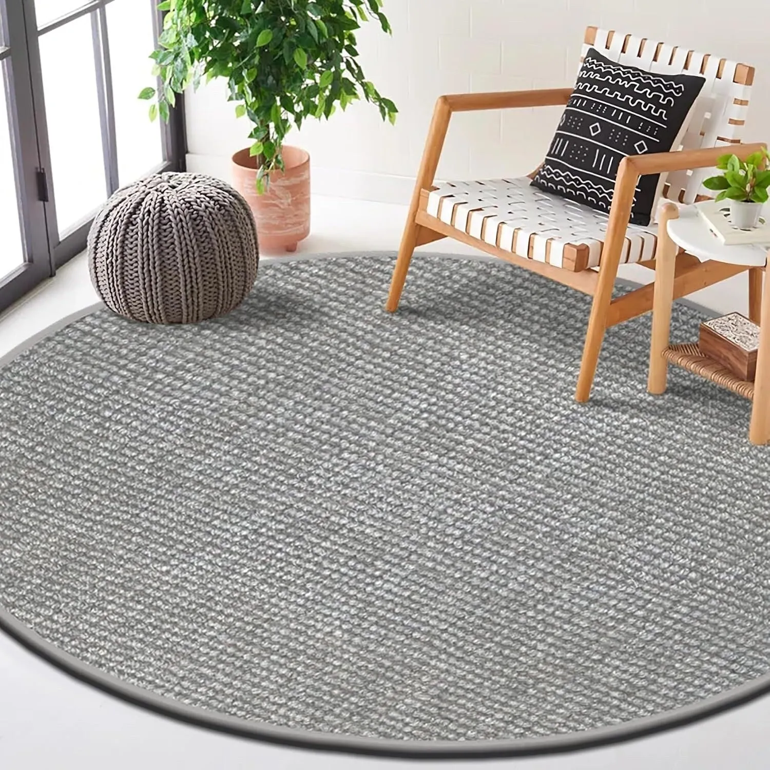 Delara Premium Handwoven Natural Fiber Area Rug. 60% Wool 40% Jute excellent choice in high-traffic areas such as Living rooms