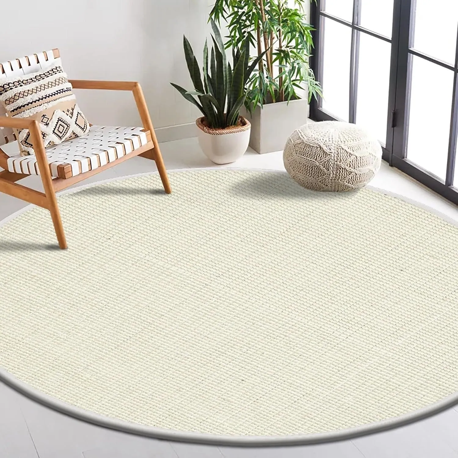 Delara Premium Handwoven Natural Fiber Area Rug. 60% Wool 40% Jute excellent choice in high-traffic areas such as Living rooms