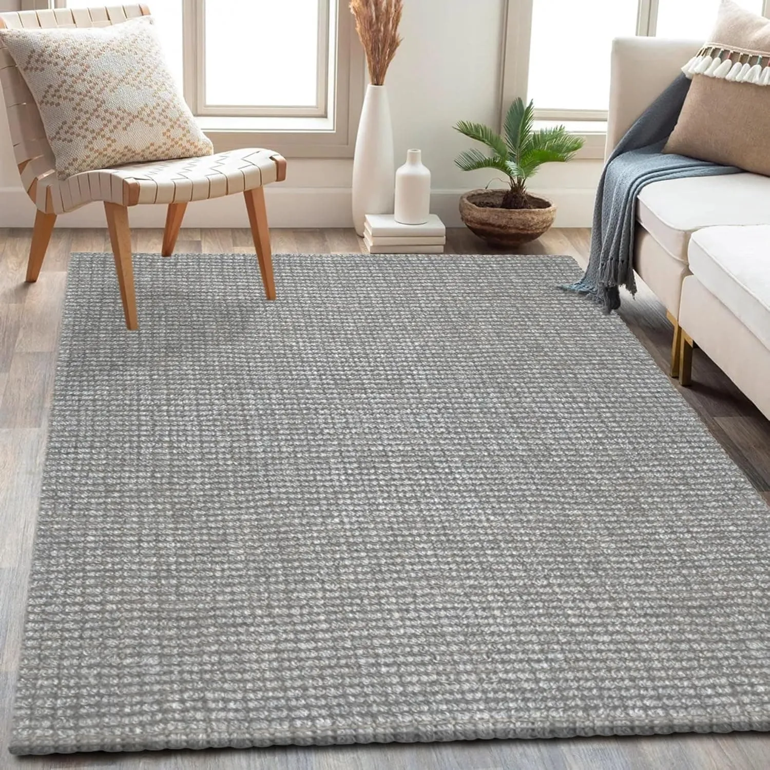Delara Premium Handwoven Natural Fiber Area Rug. 60% Wool 40% Jute excellent choice in high-traffic areas such as Living rooms