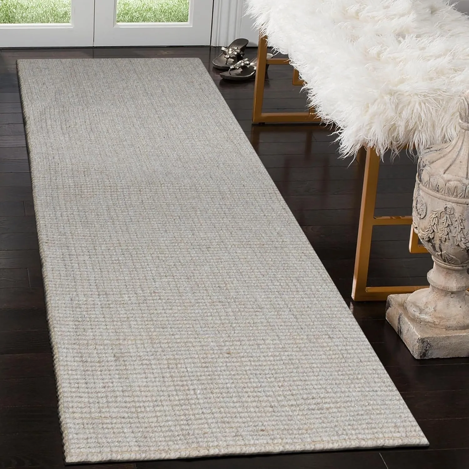 Delara Premium Handwoven Natural Fiber Area Rug. 60% Wool 40% Jute excellent choice in high-traffic areas such as Living rooms