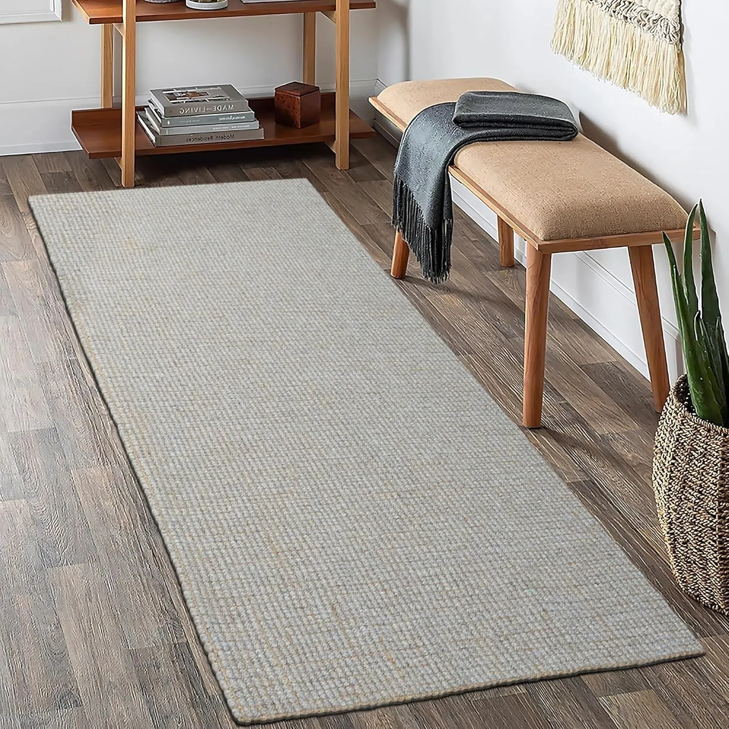 Delara Premium Handwoven Natural Fiber Area Rug. 60% Wool 40% Jute excellent choice in high-traffic areas such as Living rooms