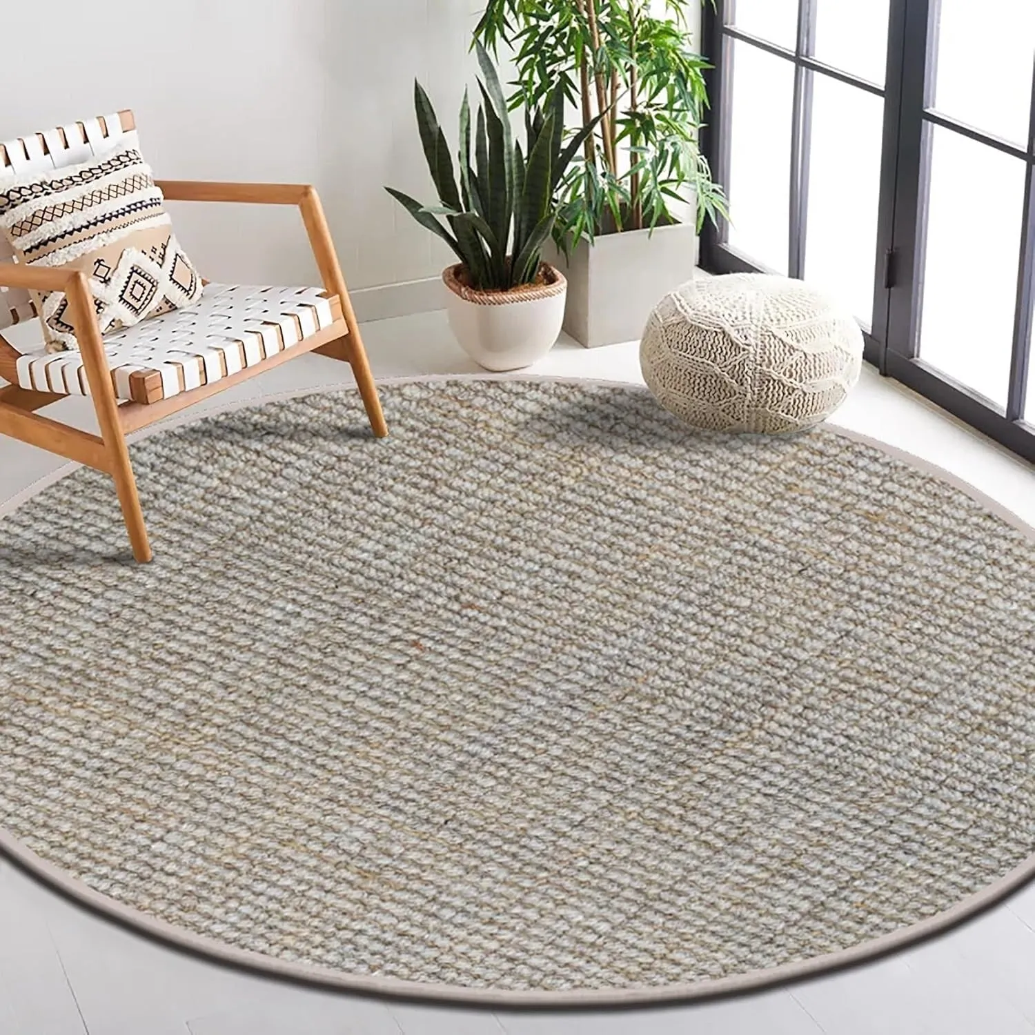 Delara Premium Handwoven Natural Fiber Area Rug. 60% Wool 40% Jute excellent choice in high-traffic areas such as Living rooms