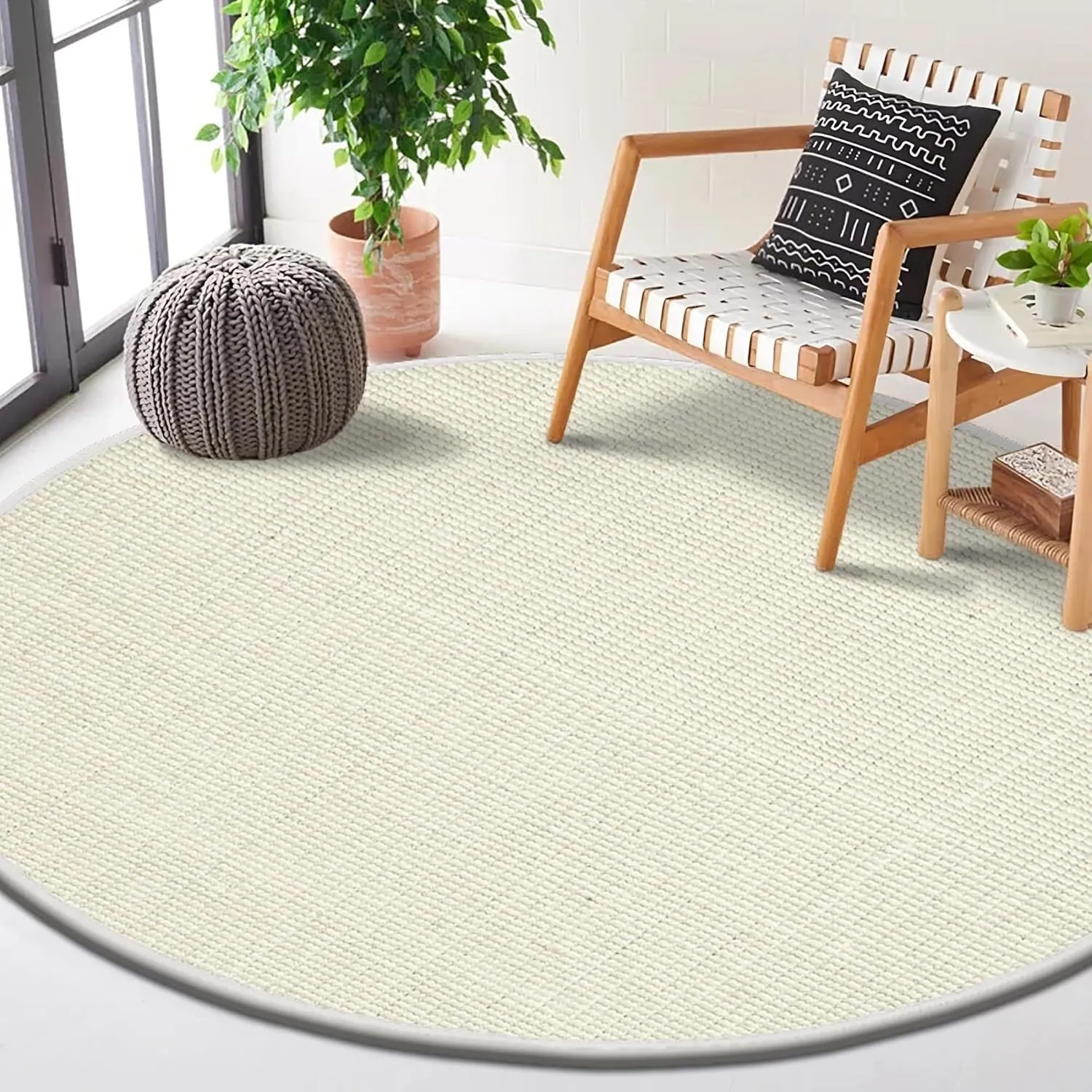 Delara Premium Handwoven Natural Fiber Area Rug. 60% Wool 40% Jute excellent choice in high-traffic areas such as Living rooms