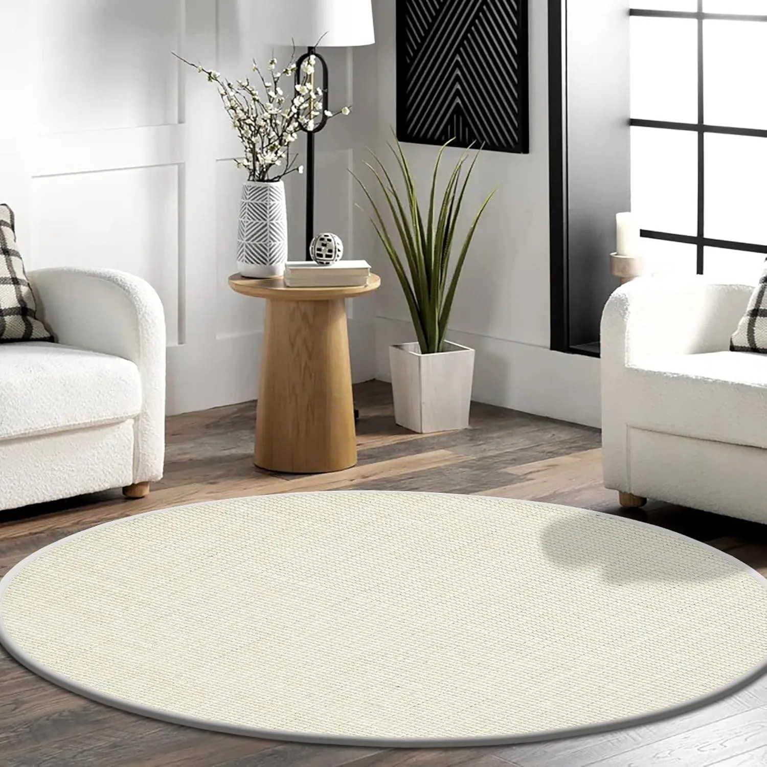 Delara Premium Handwoven Natural Fiber Area Rug. 60% Wool 40% Jute excellent choice in high-traffic areas such as Living rooms