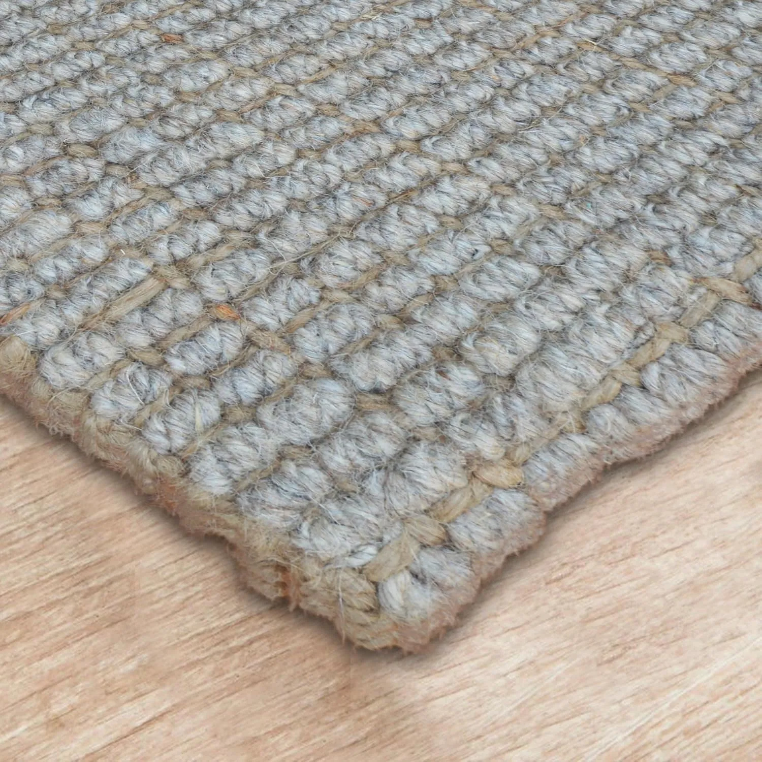 Delara Premium Handwoven Natural Fiber Area Rug. 60% Wool 40% Jute excellent choice in high-traffic areas such as Living rooms