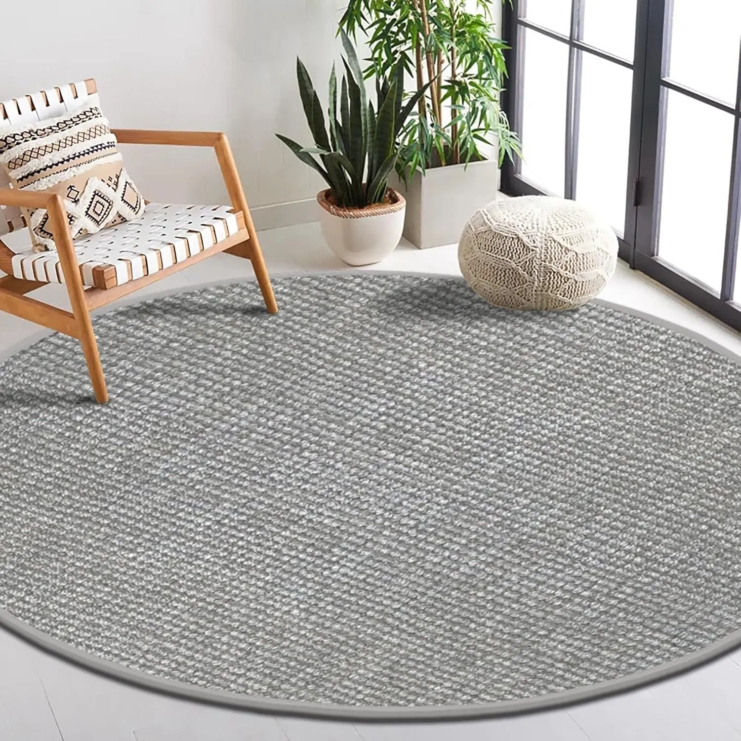 Delara Premium Handwoven Natural Fiber Area Rug. 60% Wool 40% Jute excellent choice in high-traffic areas such as Living rooms
