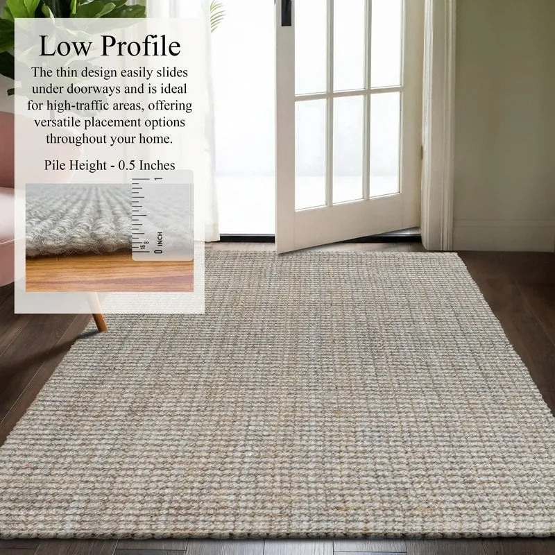 Delara Premium Handwoven Natural Fiber Area Rug. 60% Wool 40% Jute excellent choice in high-traffic areas such as Living rooms