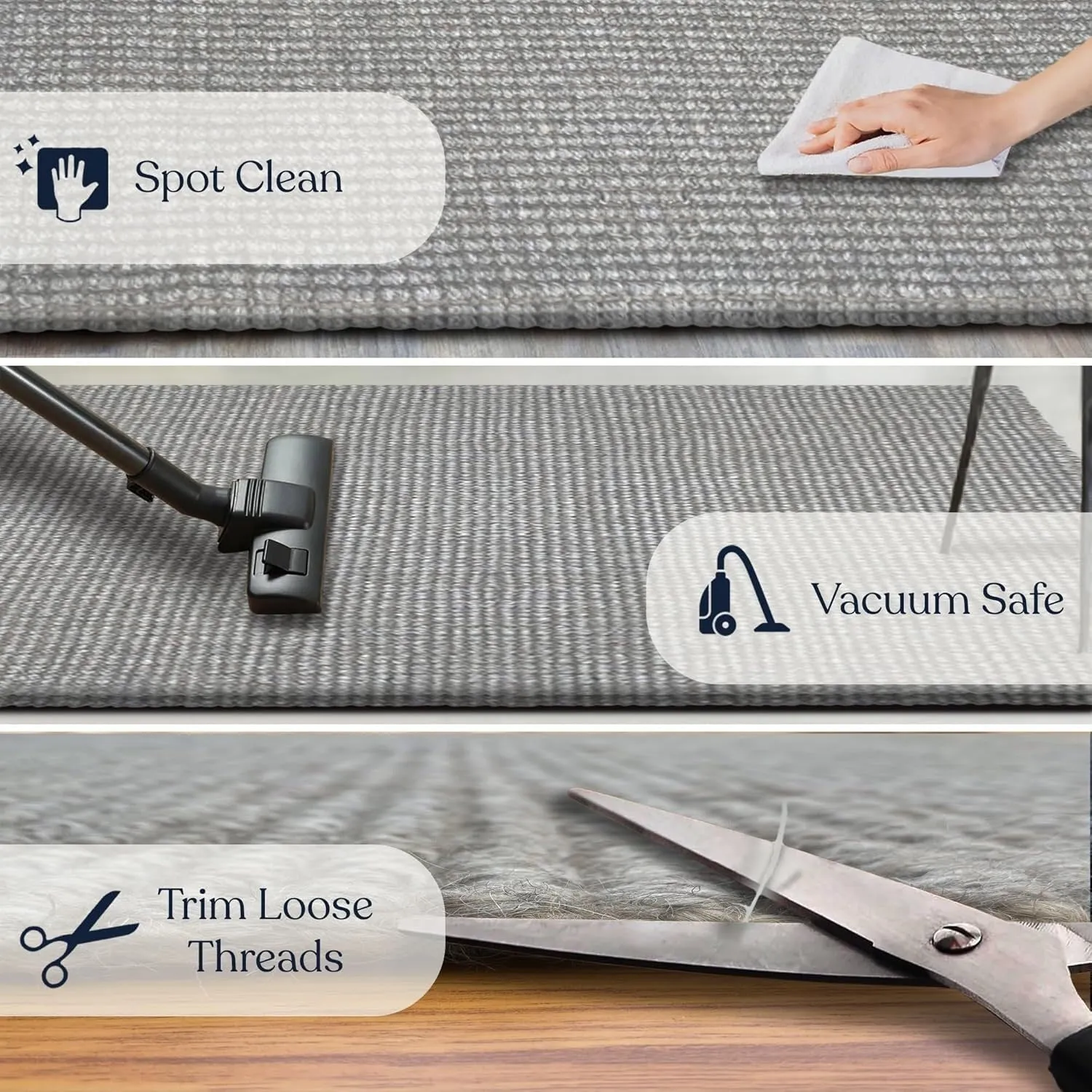 Delara Premium Handwoven Natural Fiber Area Rug. 60% Wool 40% Jute excellent choice in high-traffic areas such as Living rooms