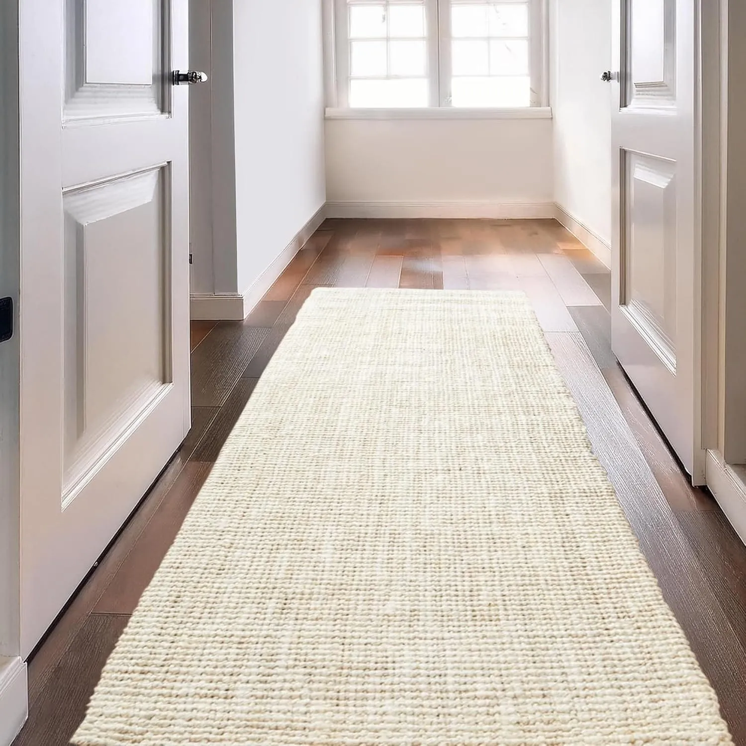 Delara Premium Handwoven Natural Fiber Area Rug Boucle 100% Jute excellent choice in high-traffic areas such as Living rooms
