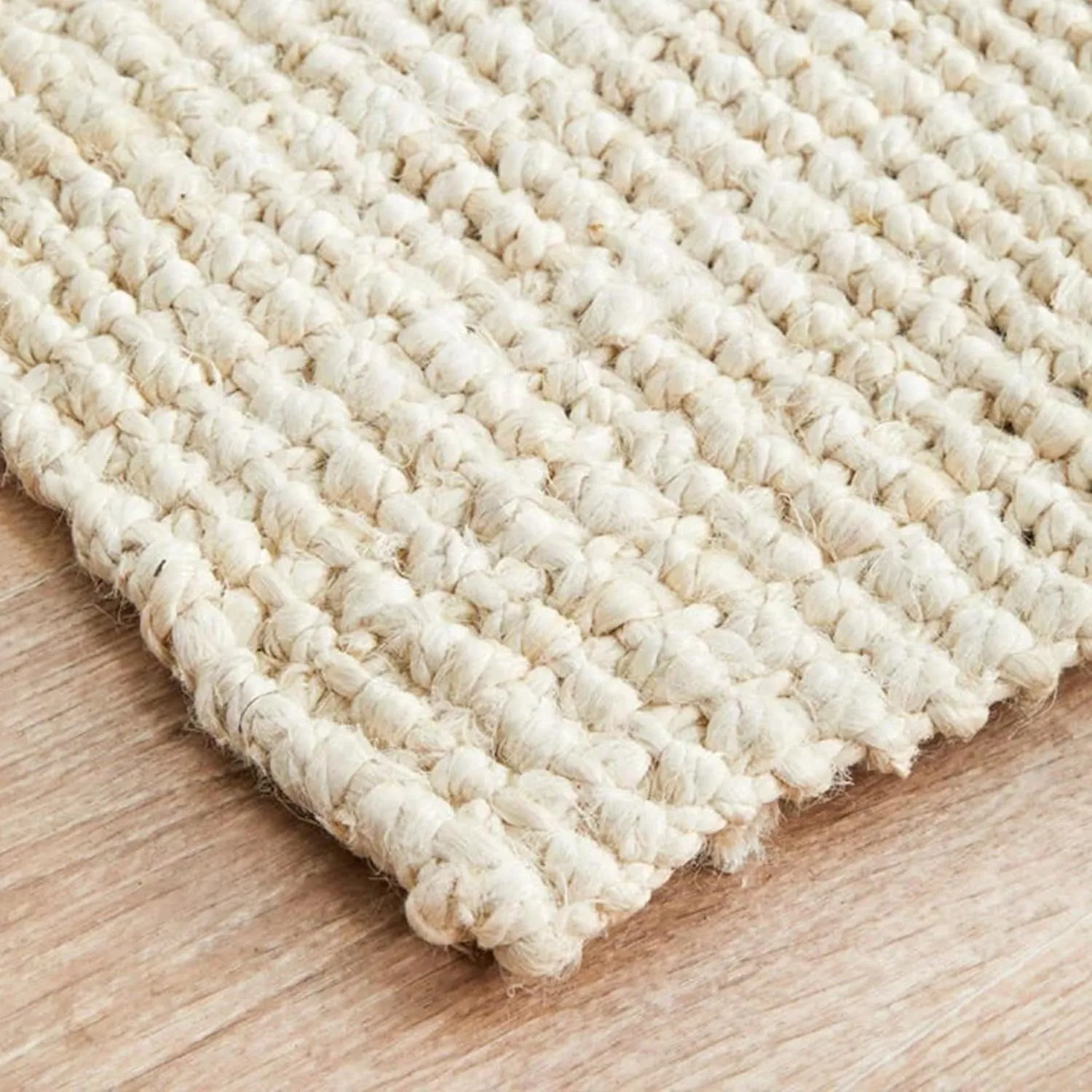 Delara Premium Handwoven Natural Fiber Area Rug Boucle 100% Jute excellent choice in high-traffic areas such as Living rooms