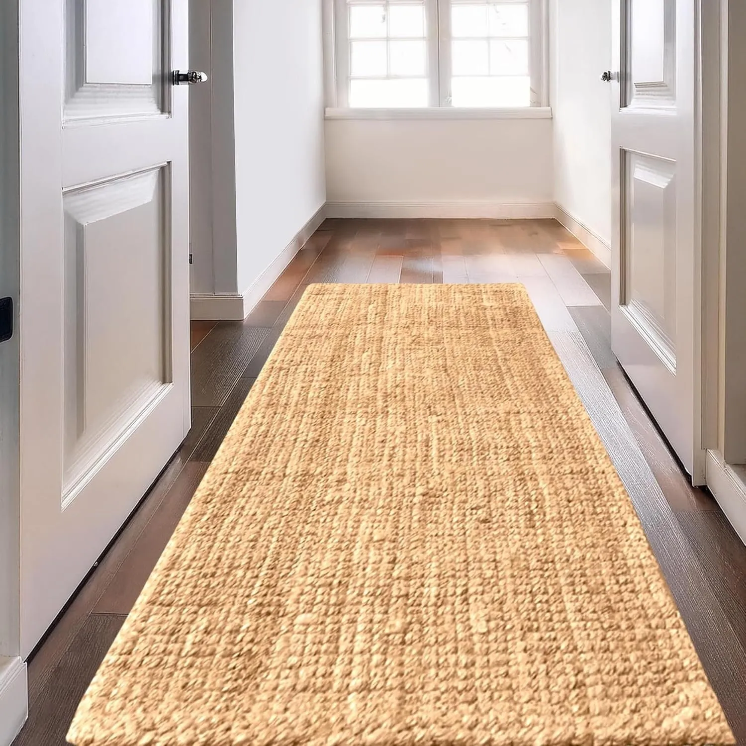 Delara Premium Handwoven Natural Fiber Area Rug Boucle 100% Jute excellent choice in high-traffic areas such as Living rooms
