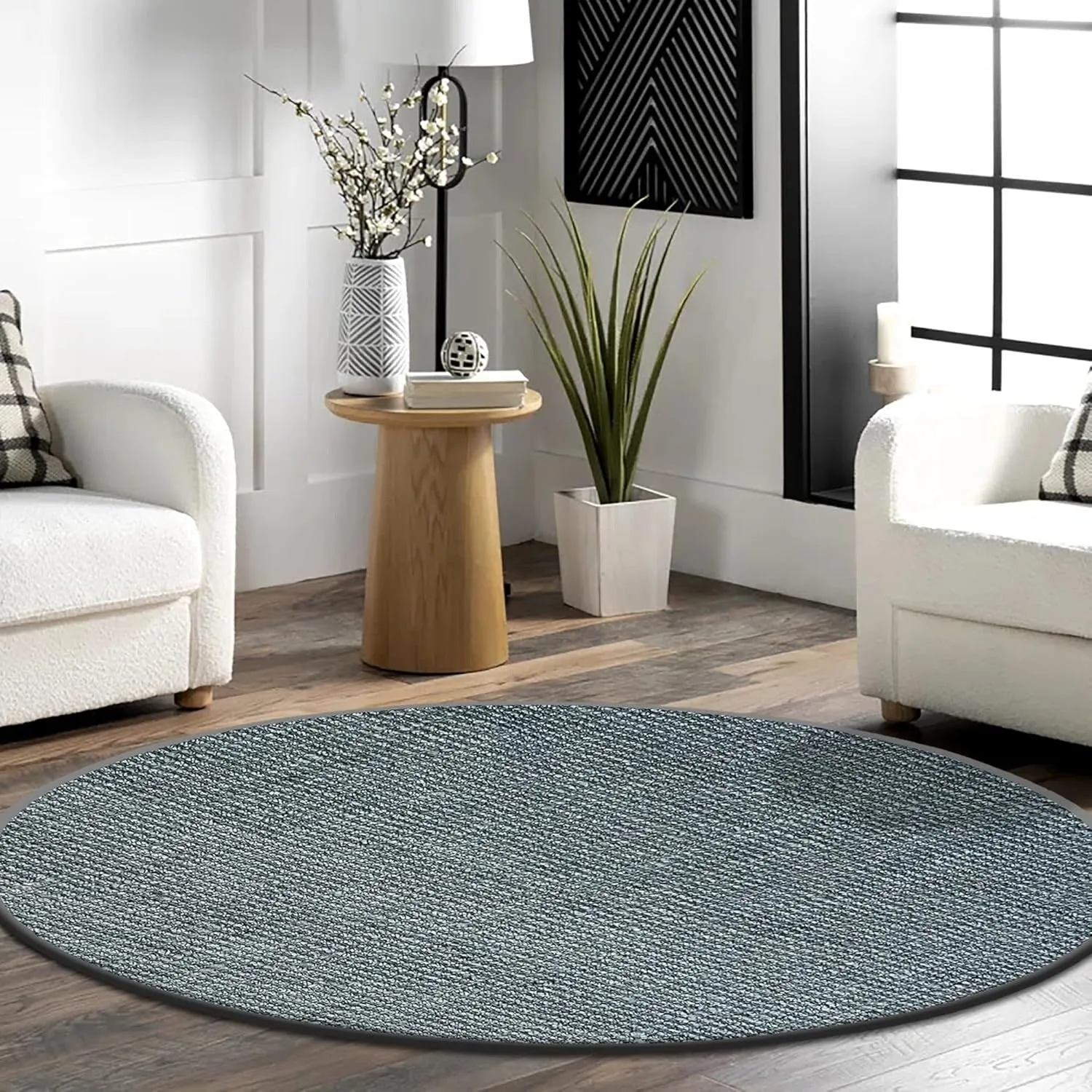 Delara Premium Handwoven Natural Fiber Area Rug Boucle 100% Jute excellent choice in high-traffic areas such as Living rooms