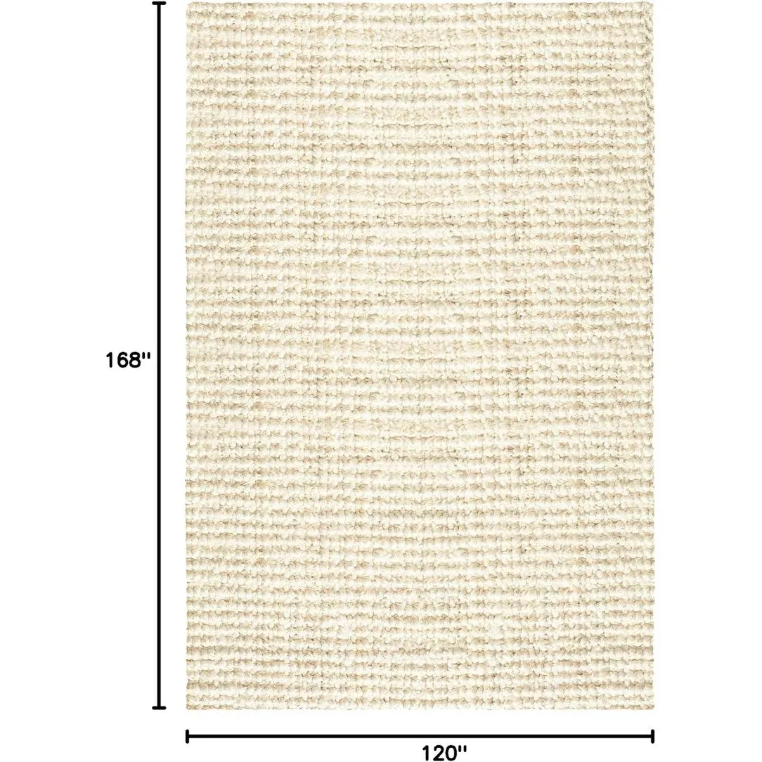 Delara Premium Handwoven Natural Fiber Area Rug Boucle 100% Jute excellent choice in high-traffic areas such as Living rooms