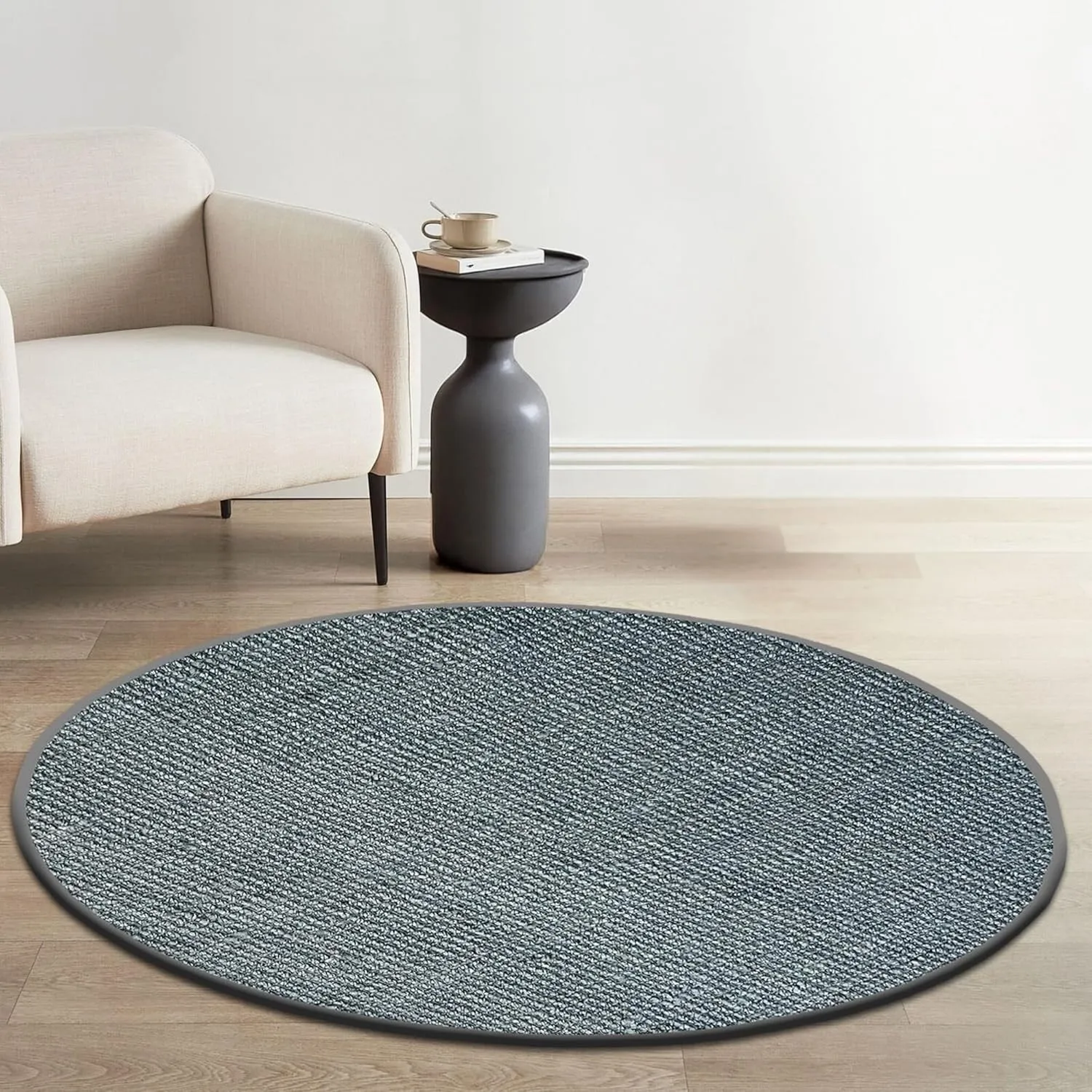 Delara Premium Handwoven Natural Fiber Area Rug Boucle 100% Jute excellent choice in high-traffic areas such as Living rooms