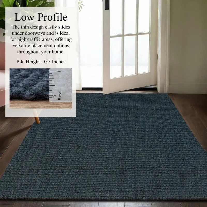 Delara Premium Handwoven Natural Fiber Area Rug Boucle 100% Jute excellent choice in high-traffic areas such as Living rooms