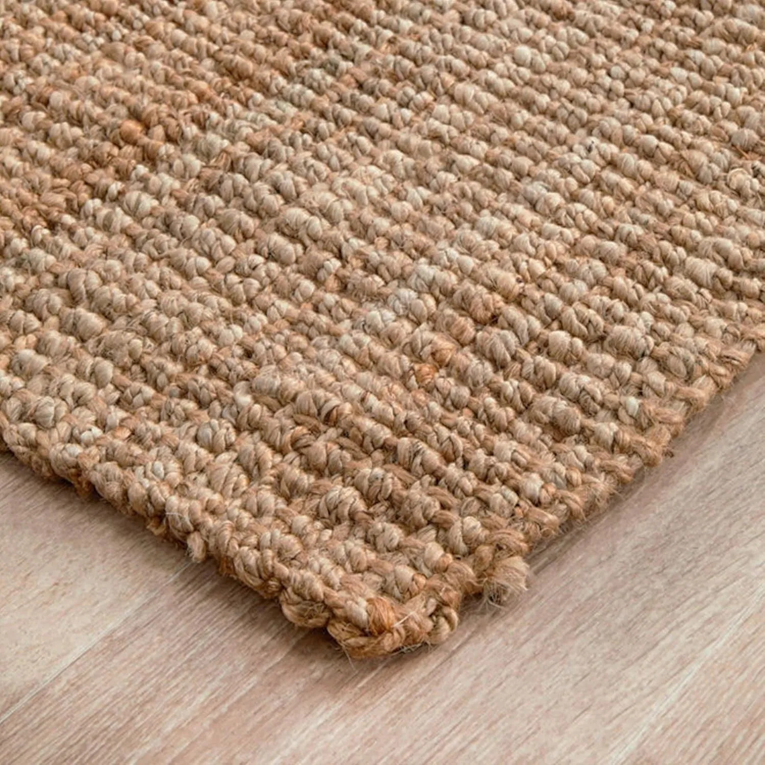 Delara Premium Handwoven Natural Fiber Area Rug Boucle 100% Jute excellent choice in high-traffic areas such as Living rooms