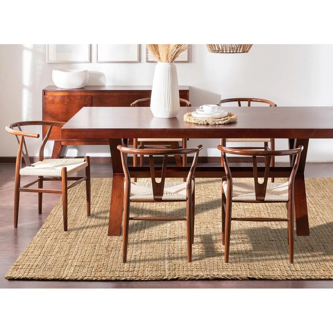 Delara Premium Handwoven Natural Fiber Area Rug Boucle 100% Jute excellent choice in high-traffic areas such as Living rooms