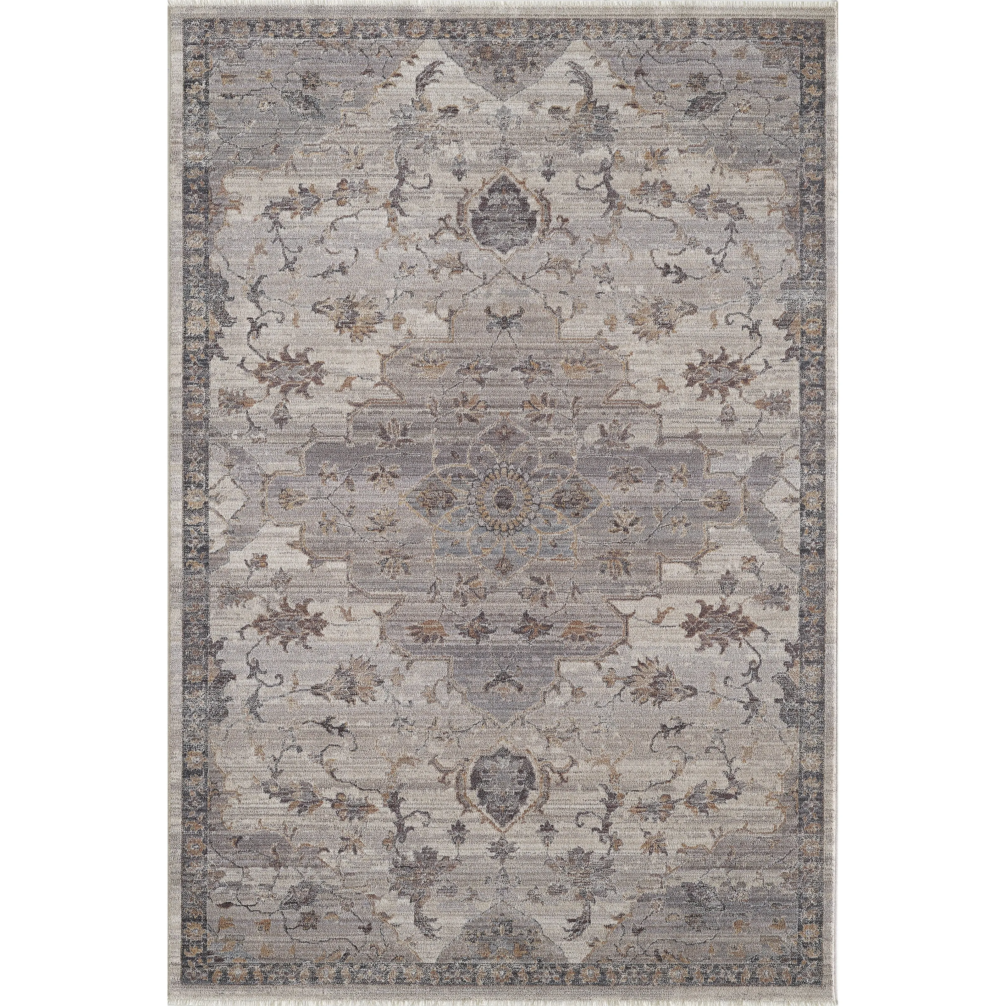 Domani Greige Distressed And Modern Oriental Area Rug