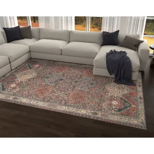 Domani Grove Machine Washable Persian Medallion Area Rug