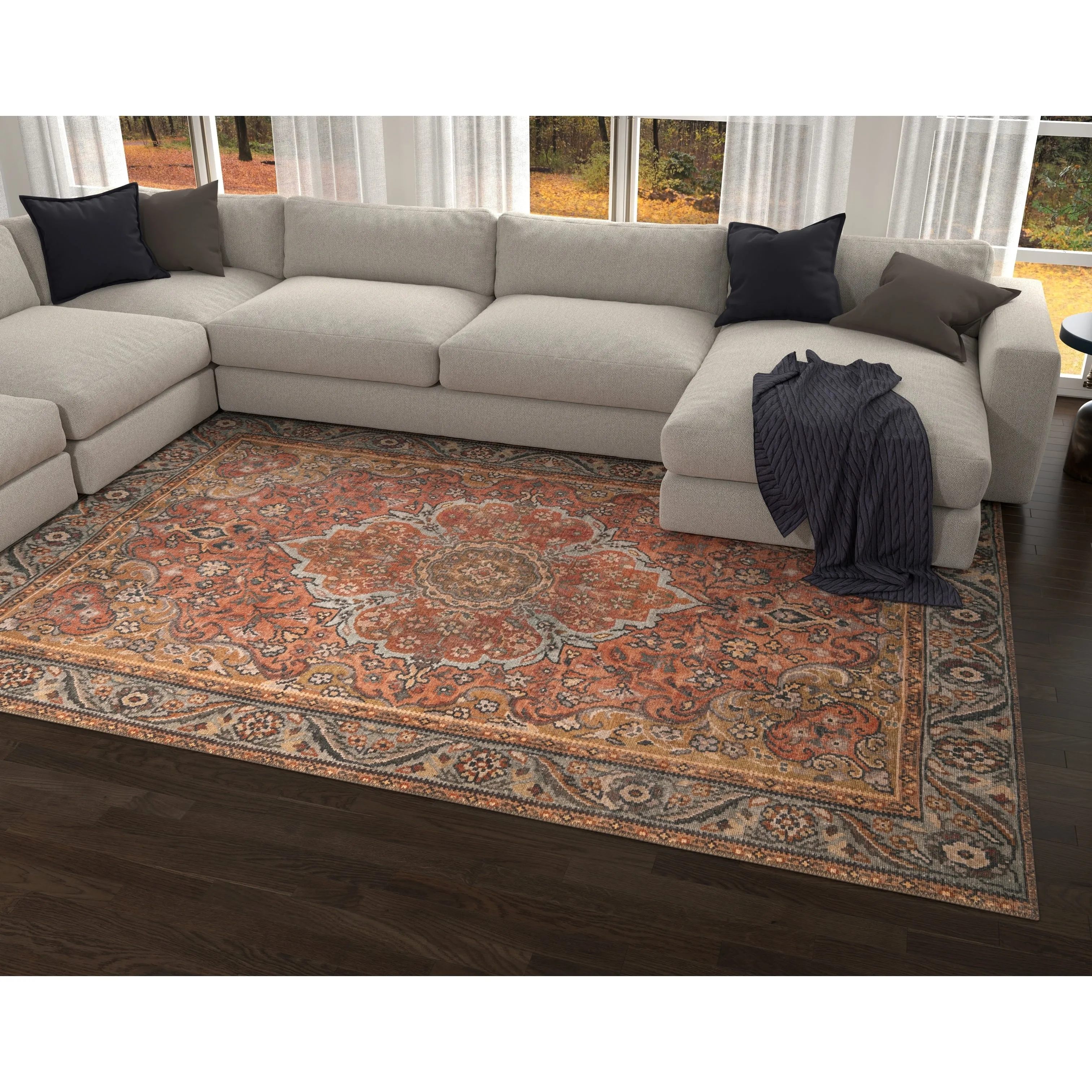 Domani Grove Machine Washable Rustic Boho Dreams Area Rug