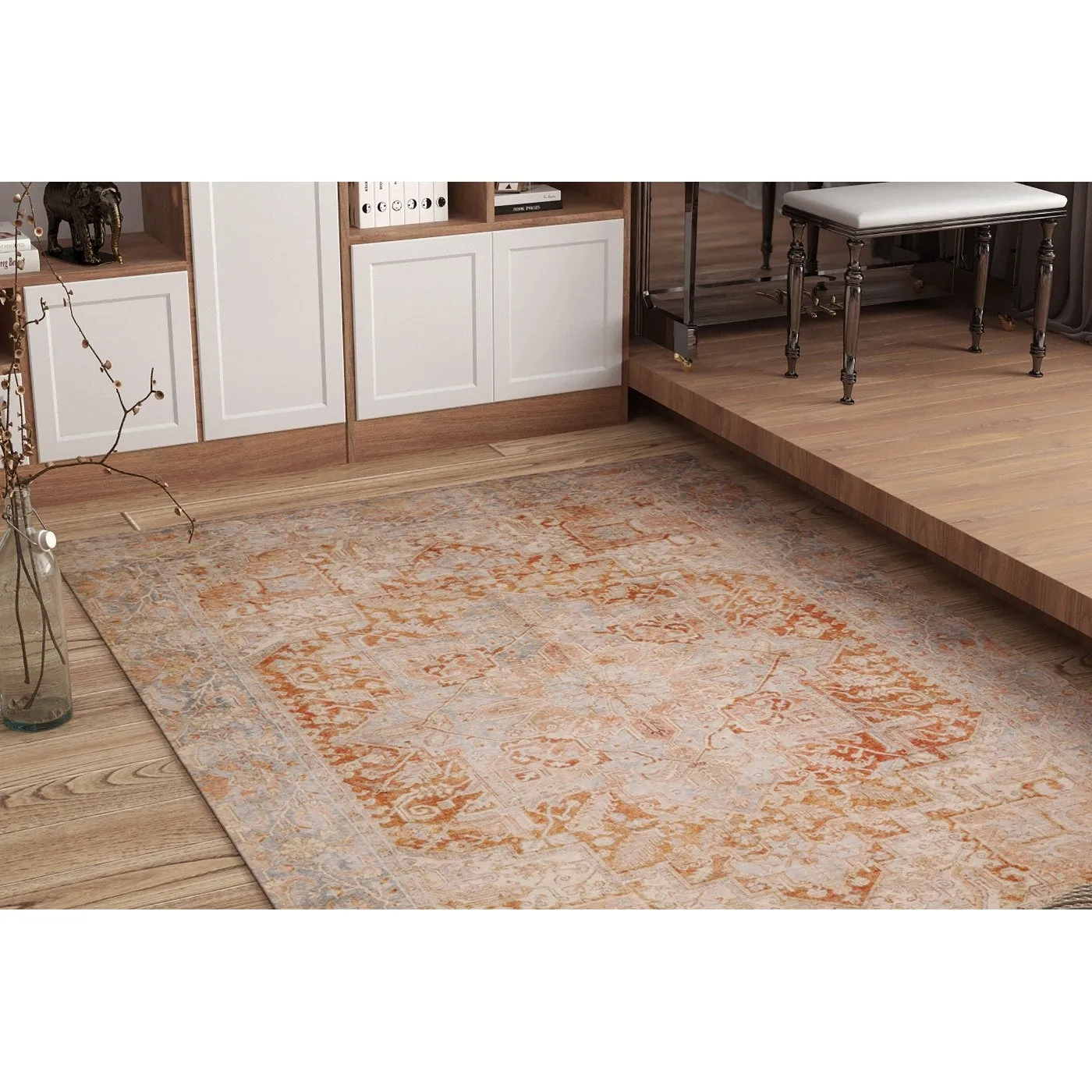 Domani Grove Machine Washable Rustic Persian Area Rug
