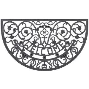 Envelor Half Round Wrought Iron Rubber Entrance Mat Welcome Doormat. 16 x 24