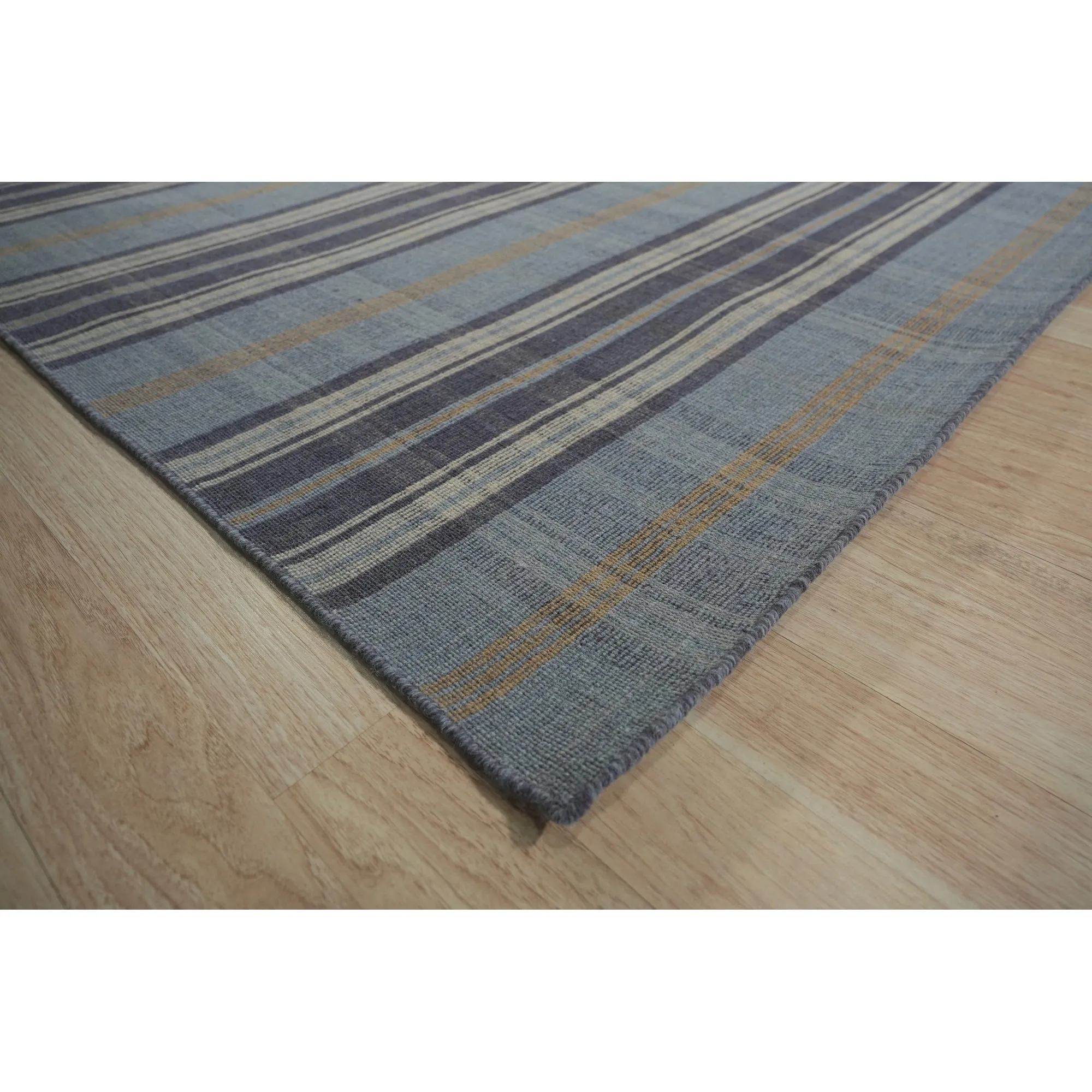 EORC Handmade Wool Plaid Rug | Stylish Blue Area Rug for Living Room. Bedroom. Office. & Home Dcor | Durable & Trendy Design
