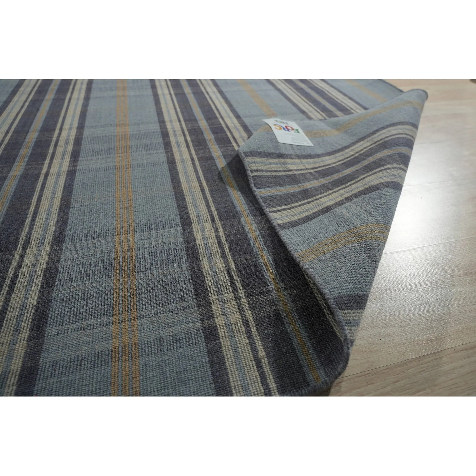 EORC Handmade Wool Plaid Rug | Stylish Blue Area Rug for Living Room. Bedroom. Office. & Home Dcor | Durable & Trendy Design