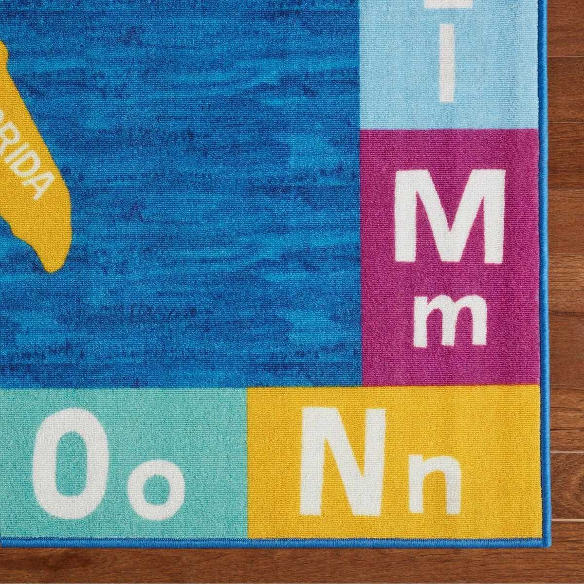 Eric Carle Elementary USA Map Machine Washable Kids Area Rug
