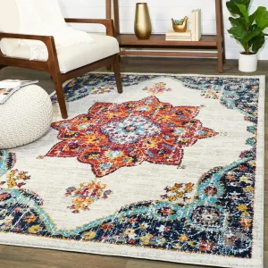 Everhart Vintage Floral Medallion Area Rug
